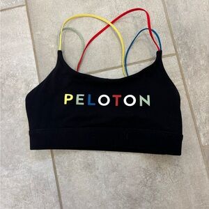 Peloton Black Bra with Multicolor Straps
